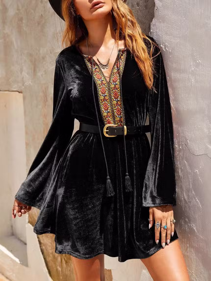 Robe Bohème Courte Hiver – Image 3