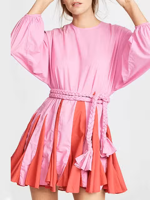 Robe Bohème Courte Rose