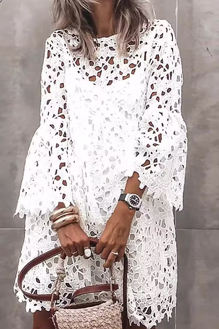 Robe Bohème En Dentelle Ajourée