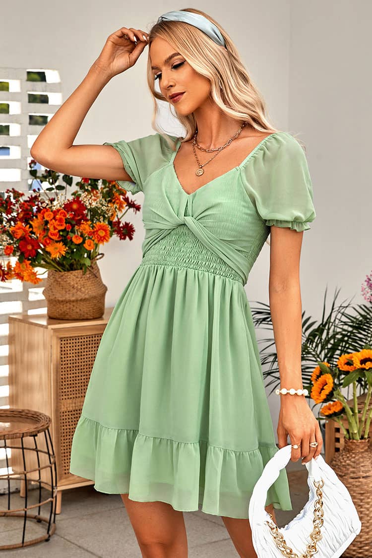 Robe Ceremonie Champêtre Chic Courte – Image 3