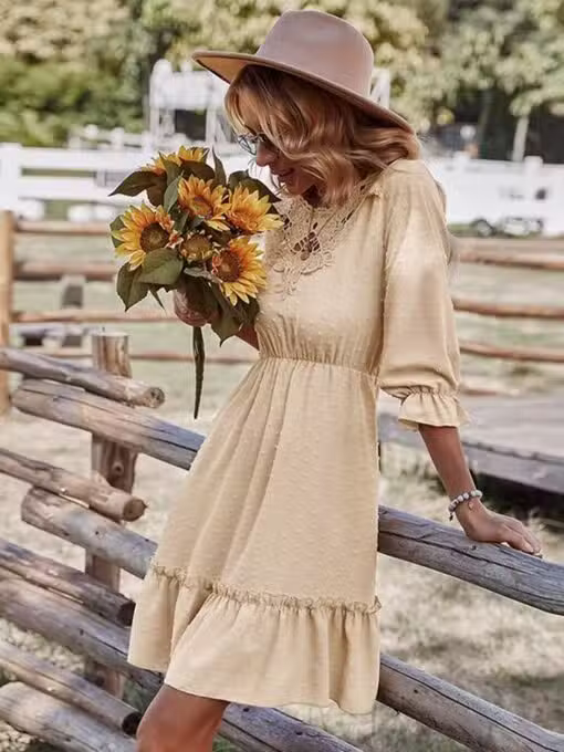 Robe Champêtre Chic Beige