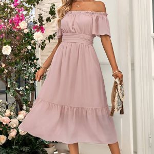 Robe Champêtre Longueur Mi-Mollet