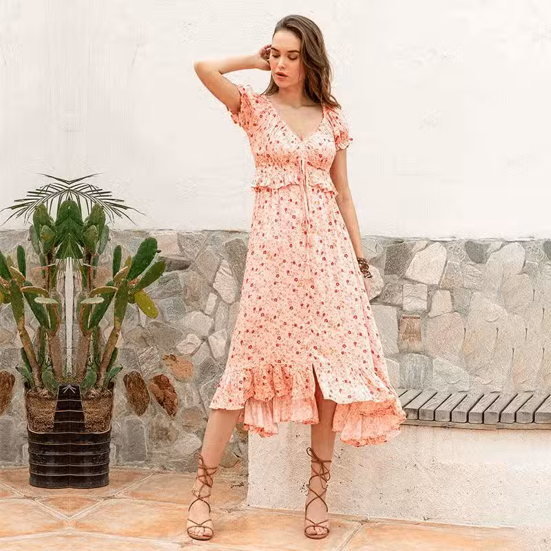 Robe De Demoiselle D’honneur Rose Bohème – Image 2