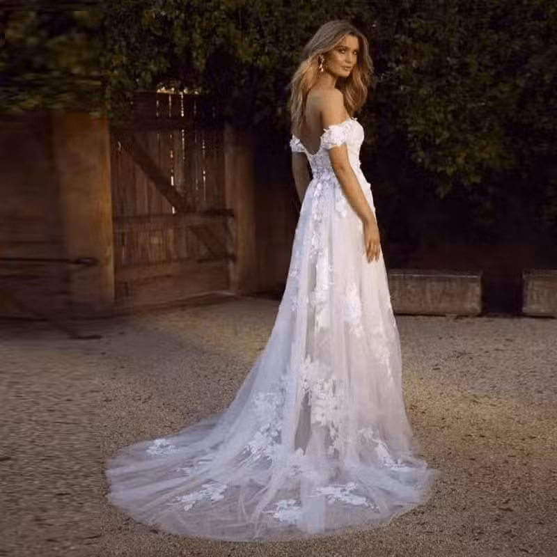 Robe De Mariage Bohème Fines Dentelles