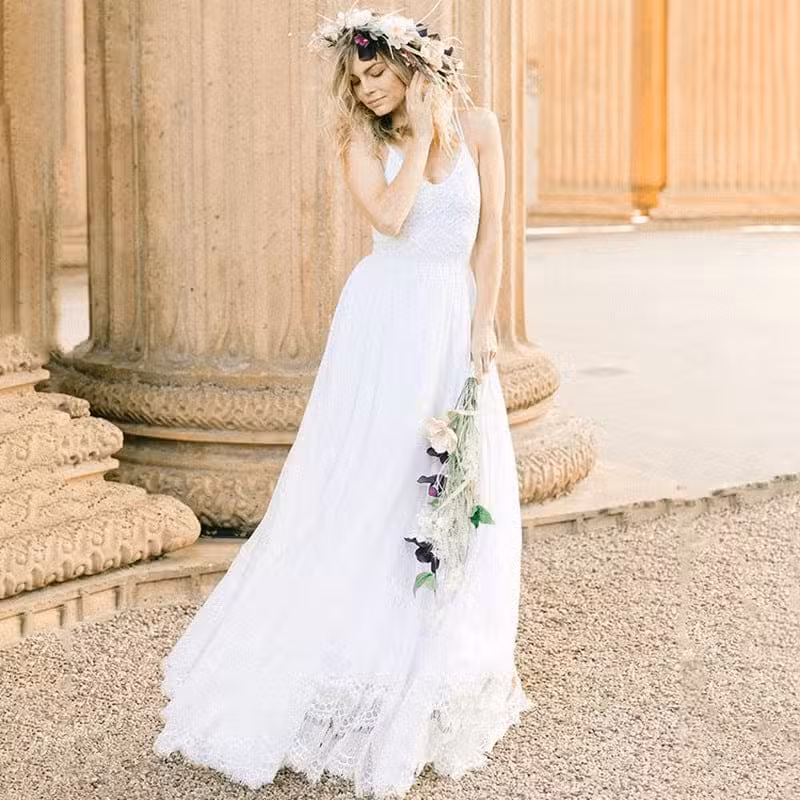Robe De Mariage Bohème Finition Dentelle