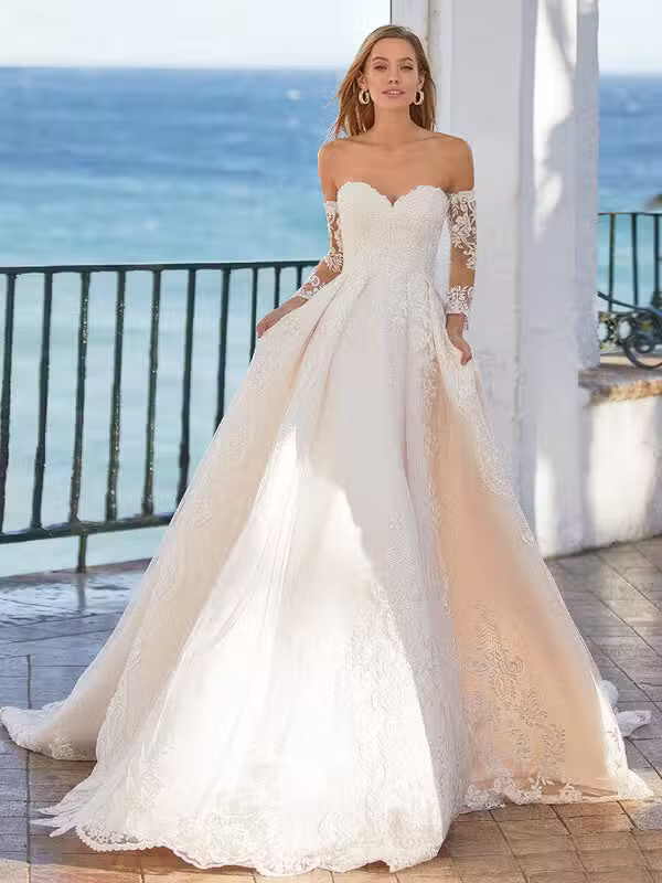 Robe De Mariage Princesse épaules Dénudées