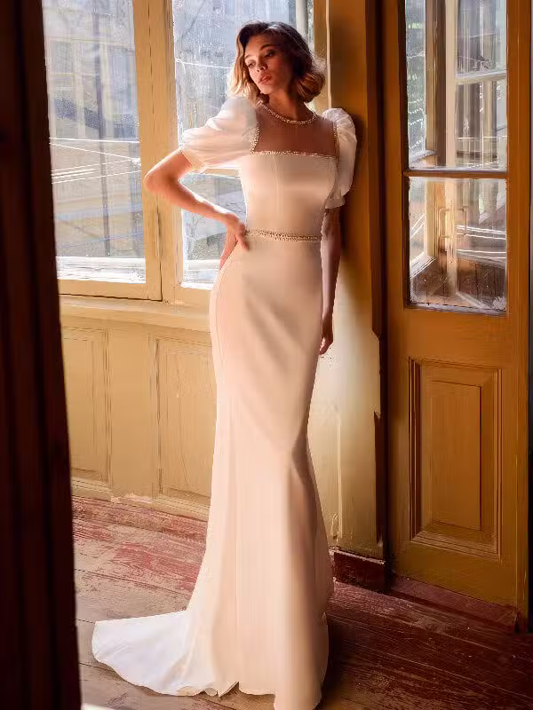 Robe De Mariage Sirène Blanche Vintage