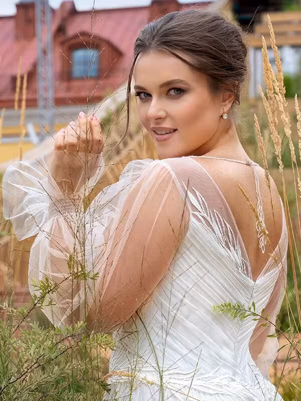 Robe De Mariée Bohème Chic En Mousseline Grande Taille