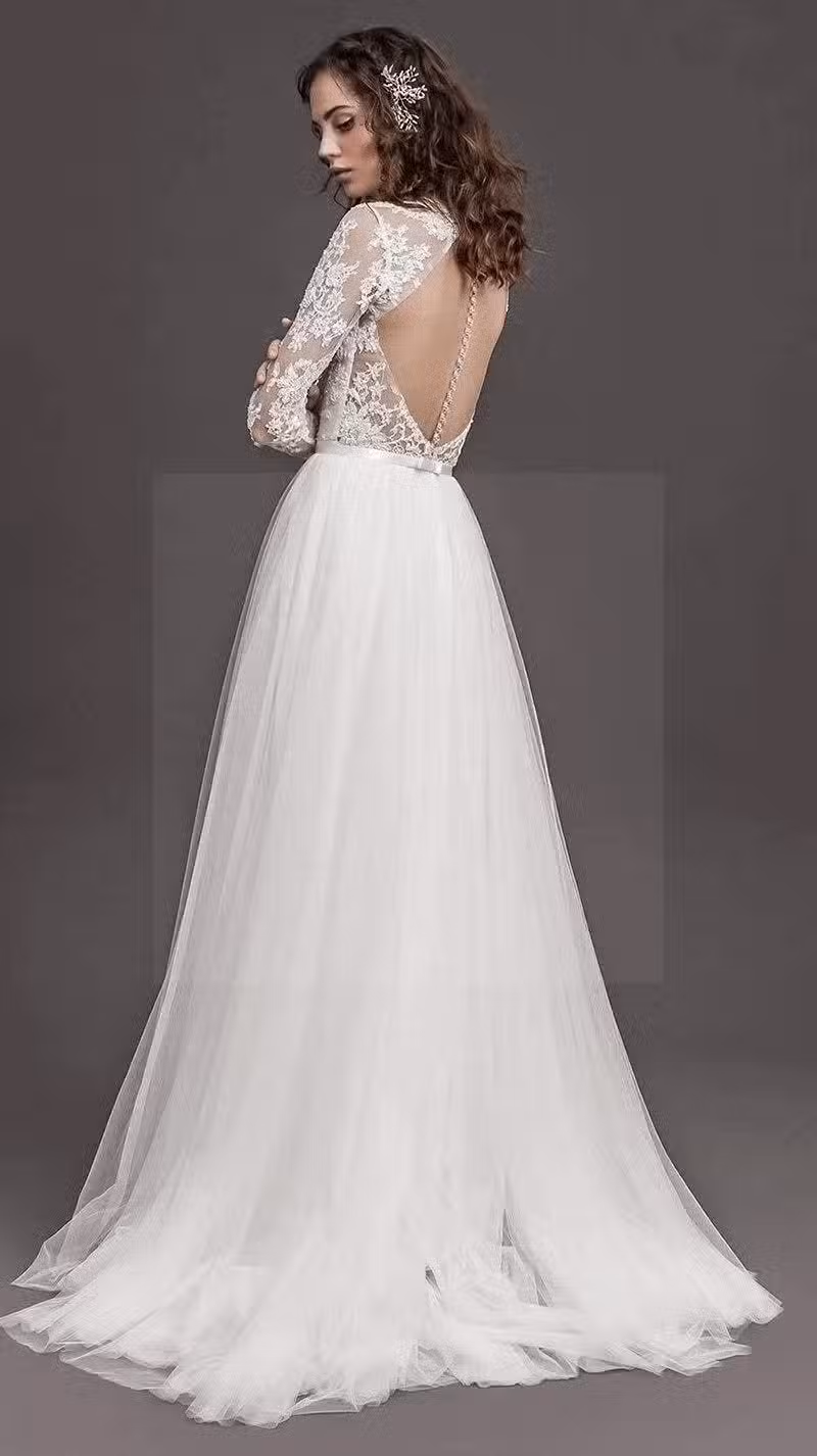 Robe De Mariée Boheme Dentelle Dos Nu