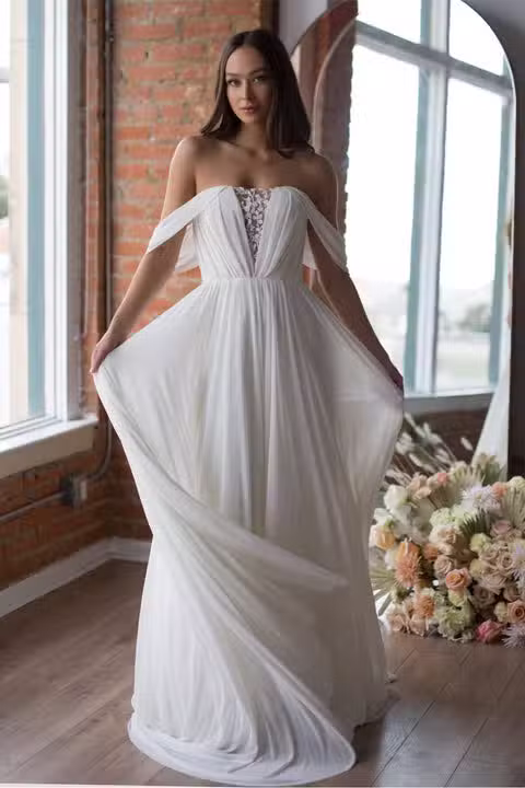 Robe De Mariée Bohème épaules Dénudées