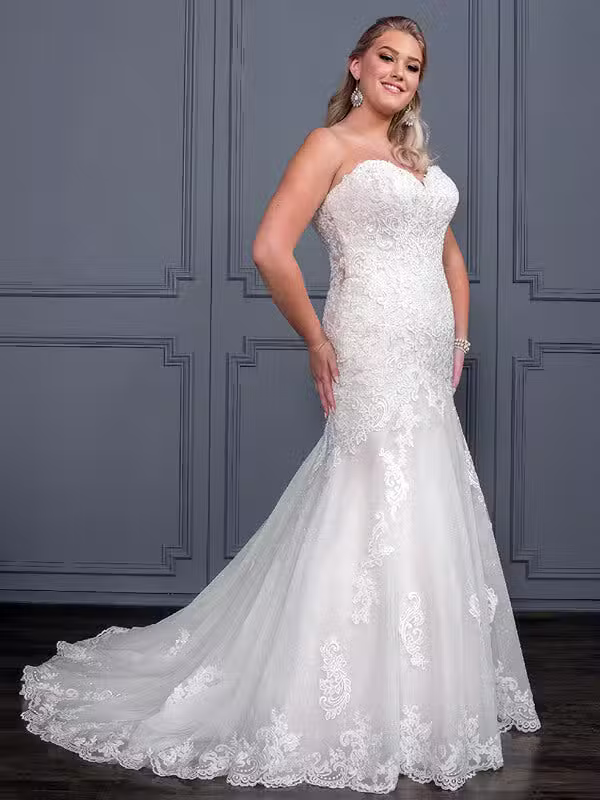 Robe De Mariée Bustier Femme Ronde