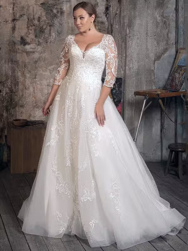 Robe De Mariée Grande Taille Fluide