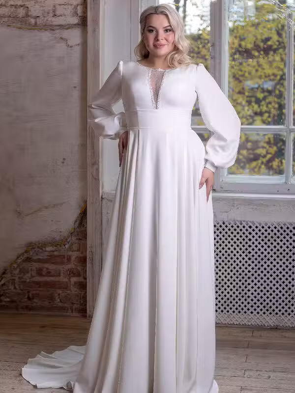 Robe De Mariée Grande Taille Mousseline