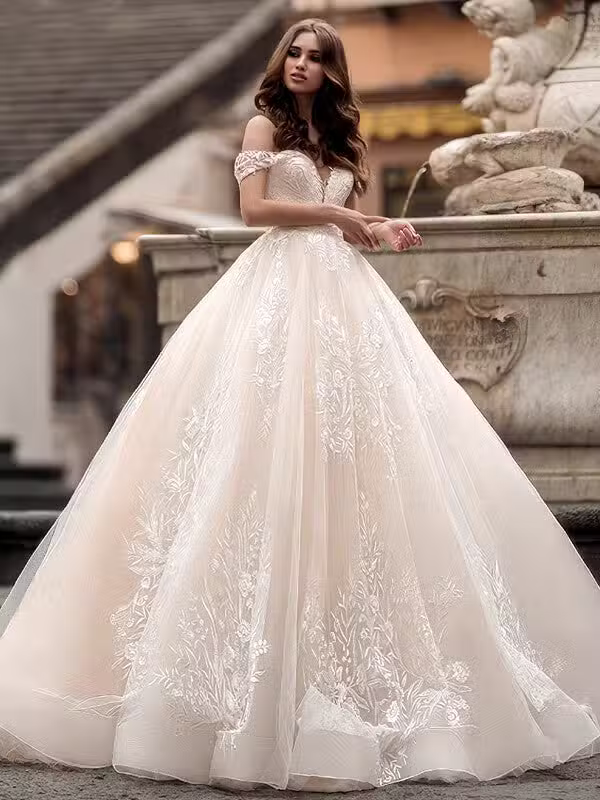 Robe De Mariée Princesse épaule Dénudée