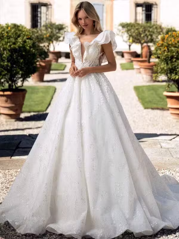 Robe De Mariée Trapèze Dentelle