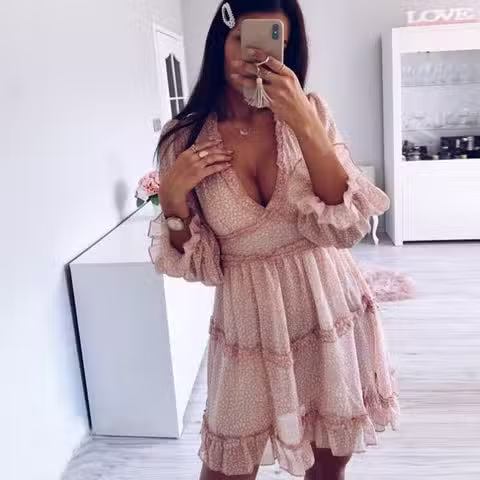Robe Hippie Indienne été Rose