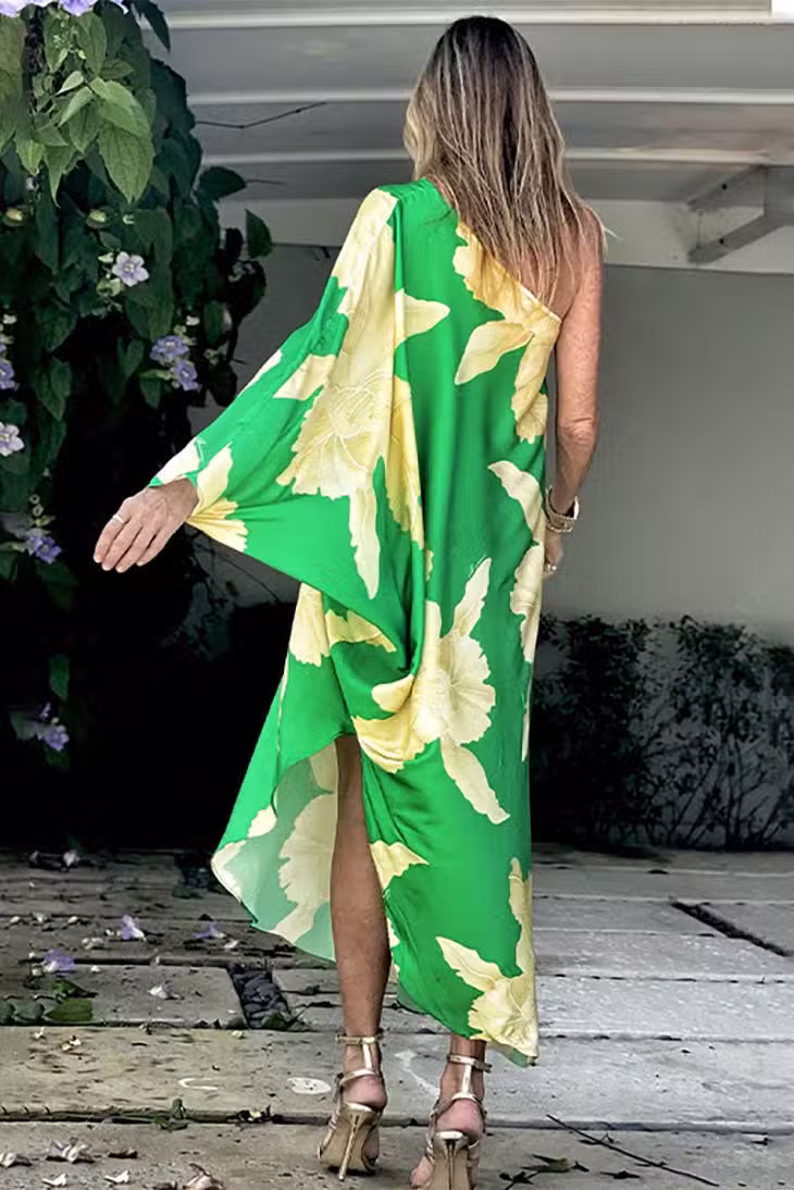 Robe Longue Bohème Chic Verte – Image 4
