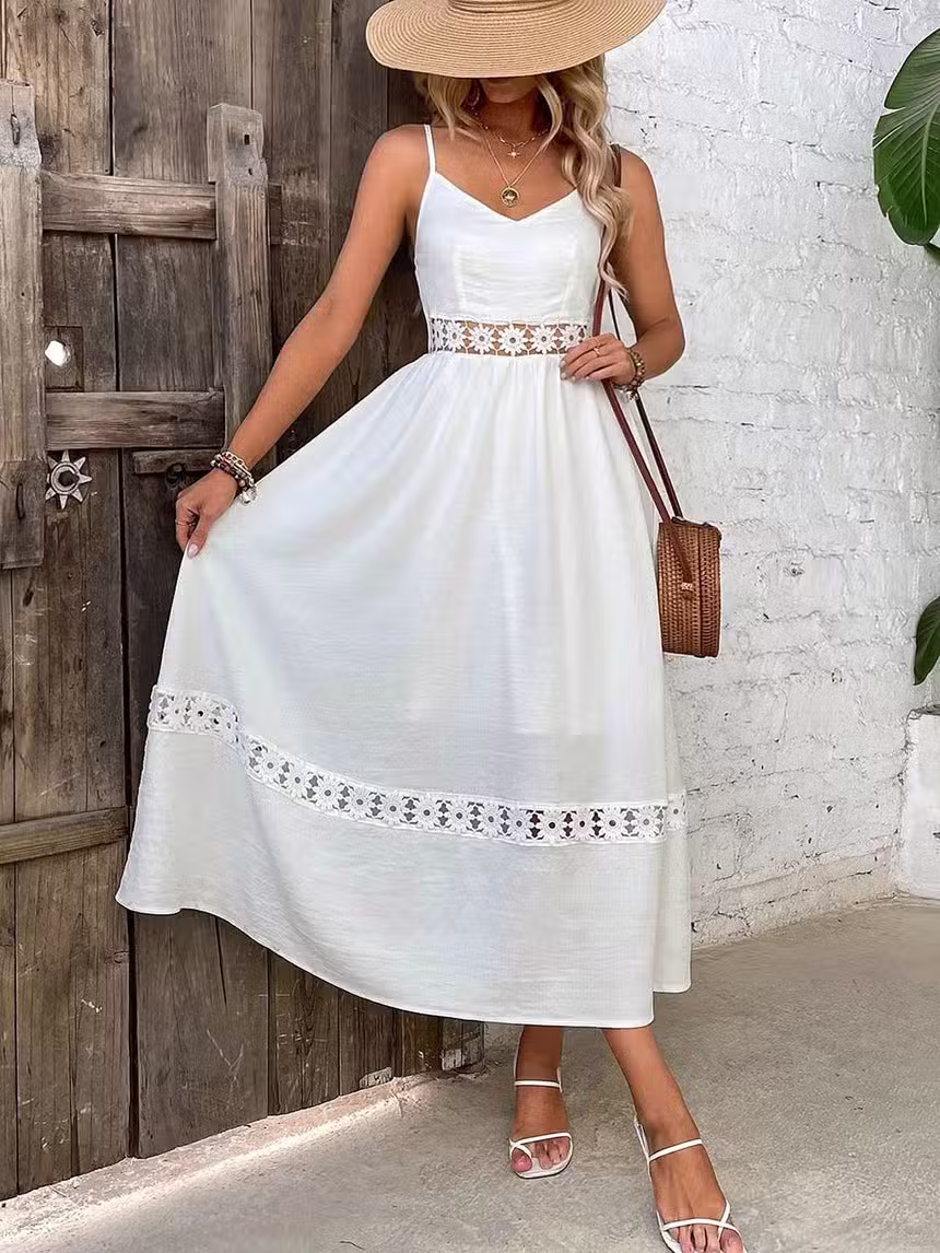Robe Longue Bohème été Chic Blanche