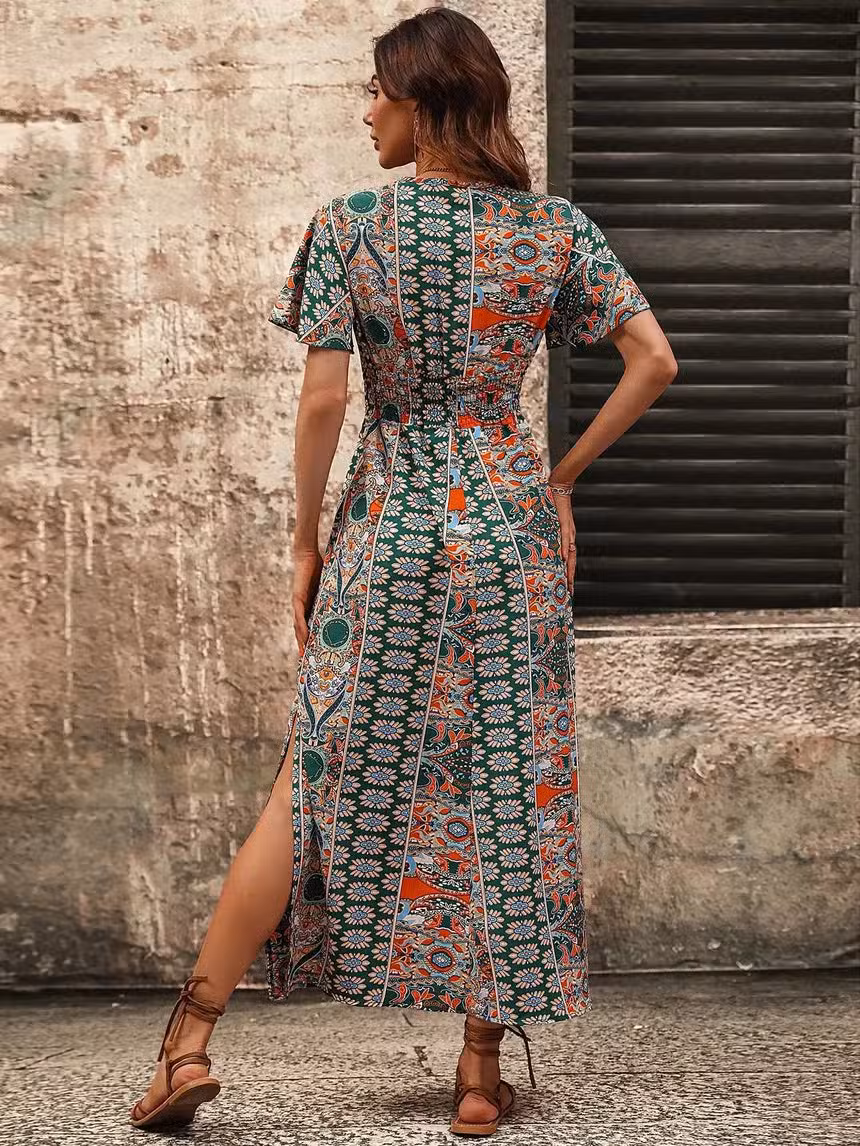 Robe Longue Bohème Fendue – Image 4