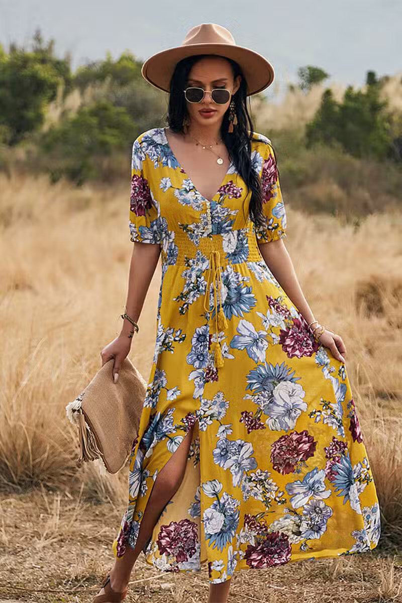 Robe Longue Bohème Fleurie