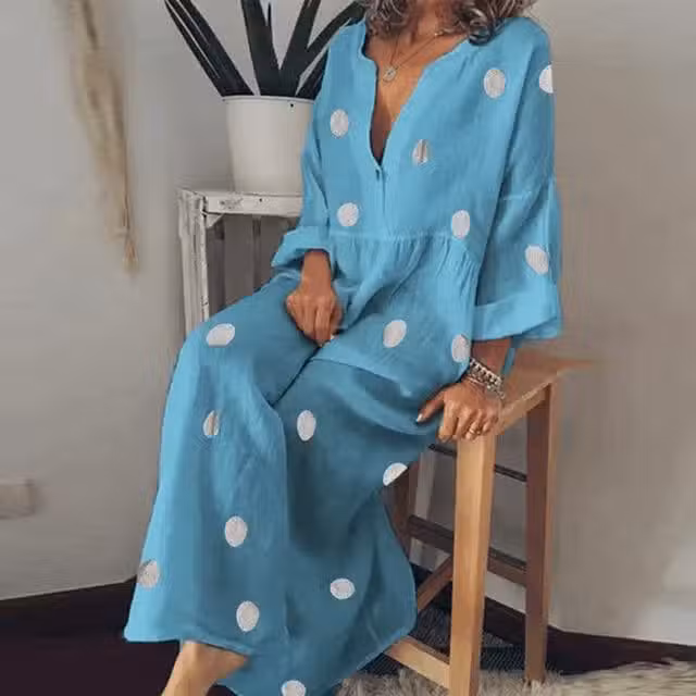 Robe Longue Bohème Pois