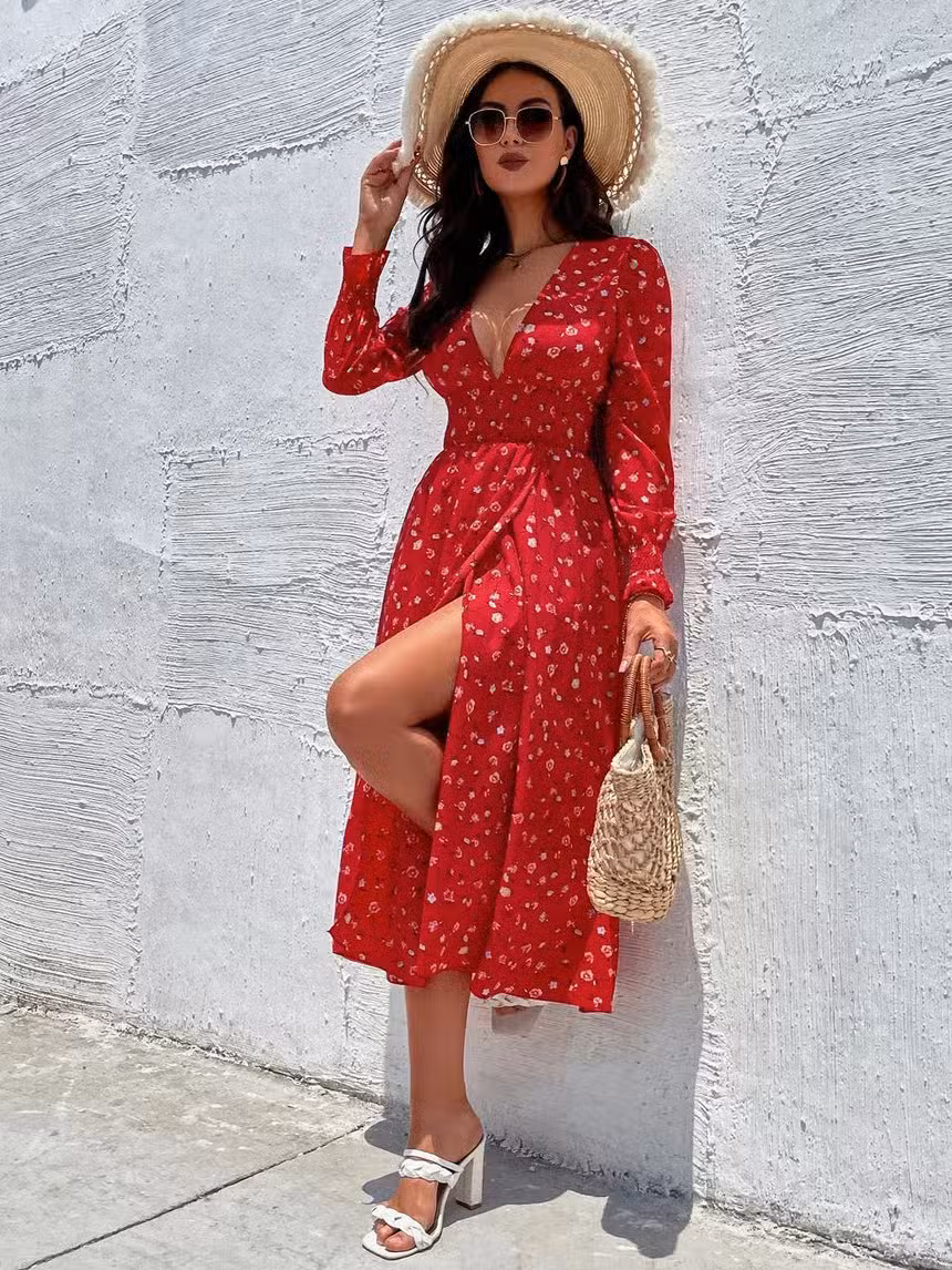 Robe Longue Bohème Rouge – Image 4