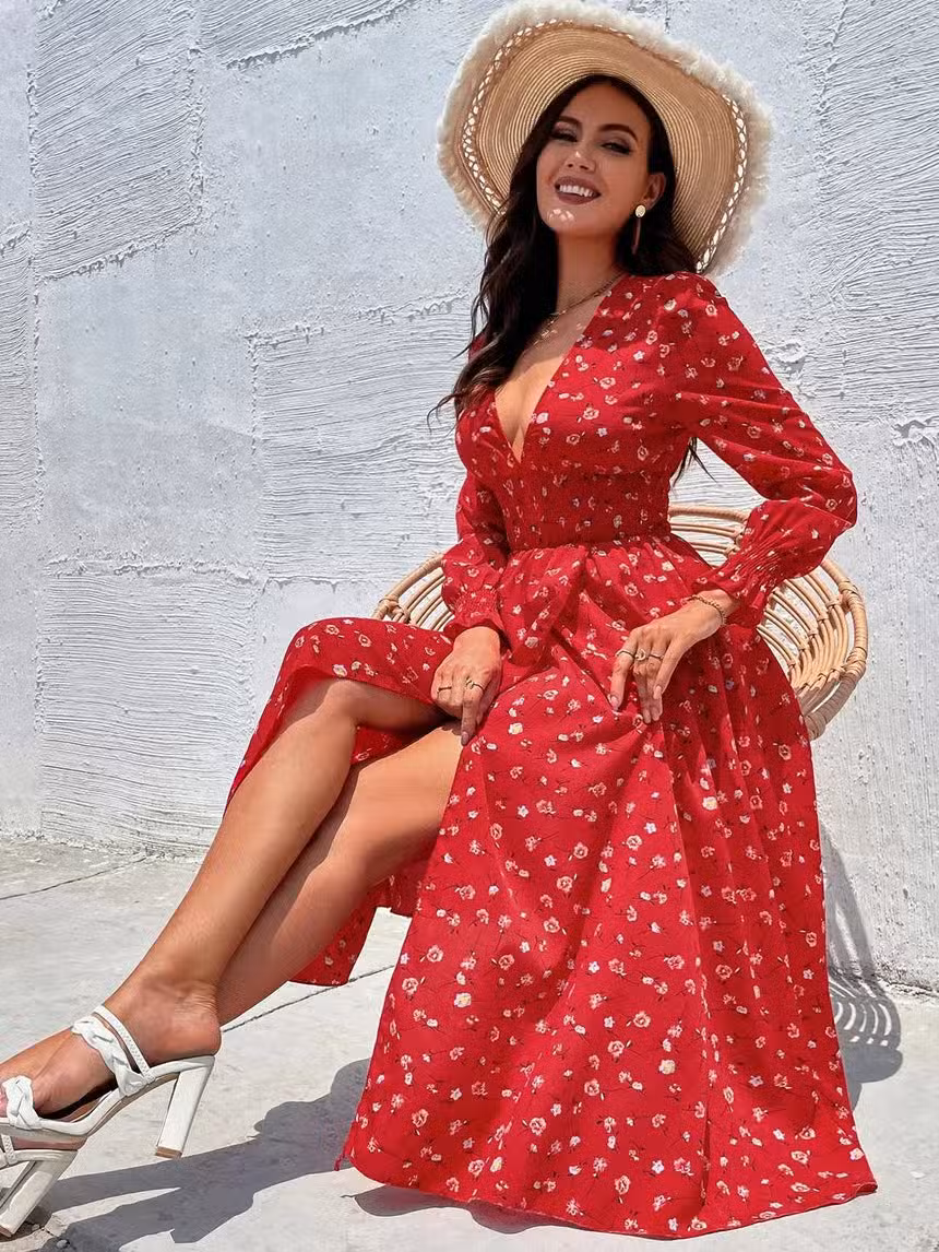 Robe Longue Bohème Rouge