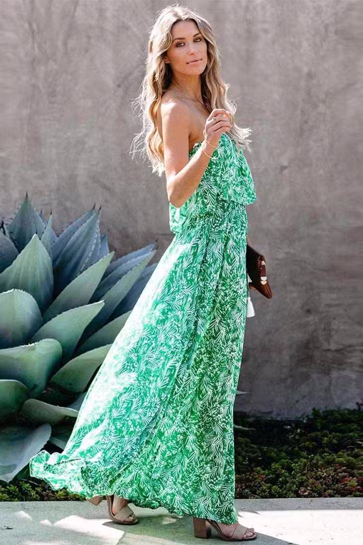 Robe Longue Bohème Sans Bretelles – Image 3