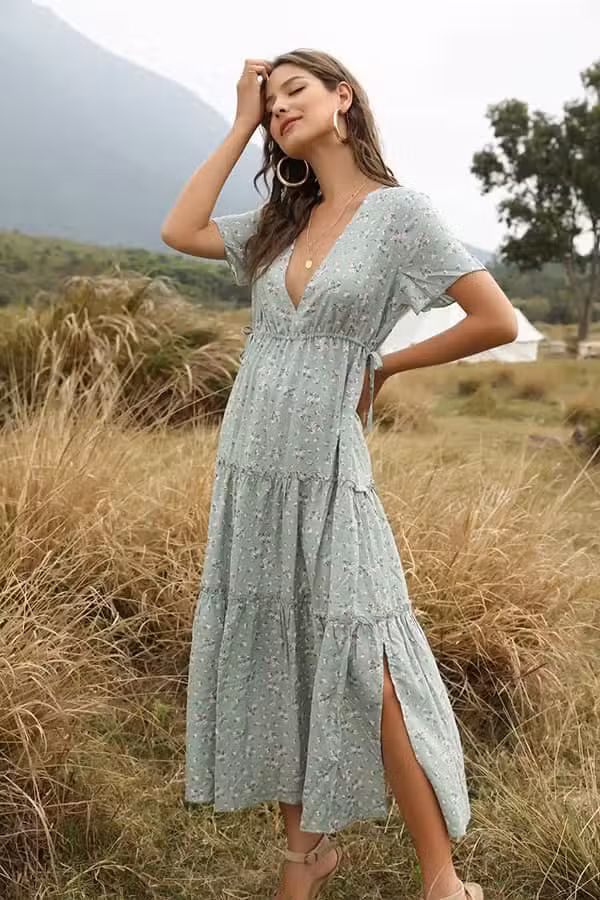 Robe Longue Champêtre Vintage