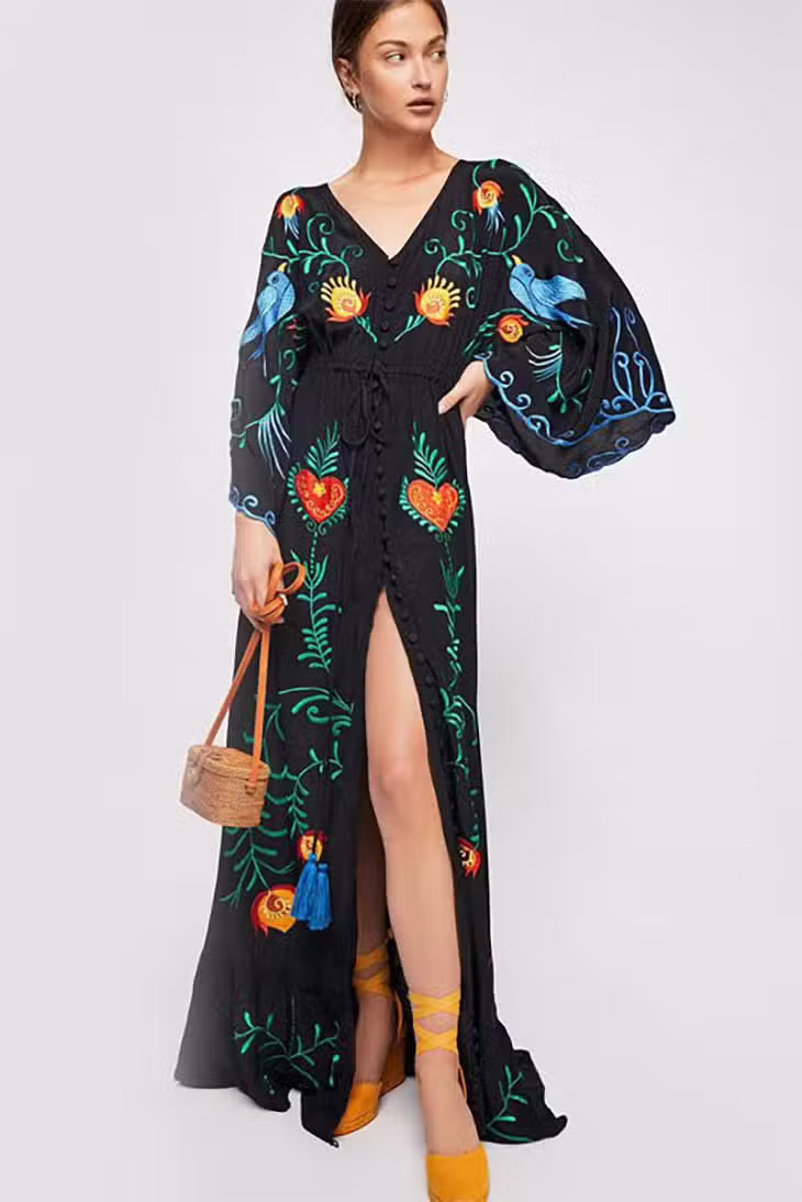 Robe Longue Col v Boho – Image 2