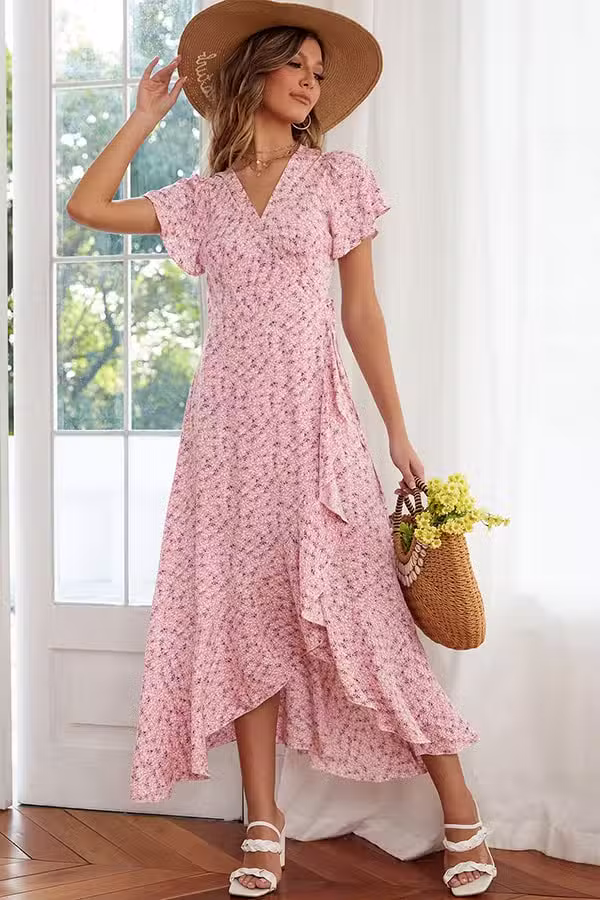 Robe Longue Femme Champêtre Petite Fleur