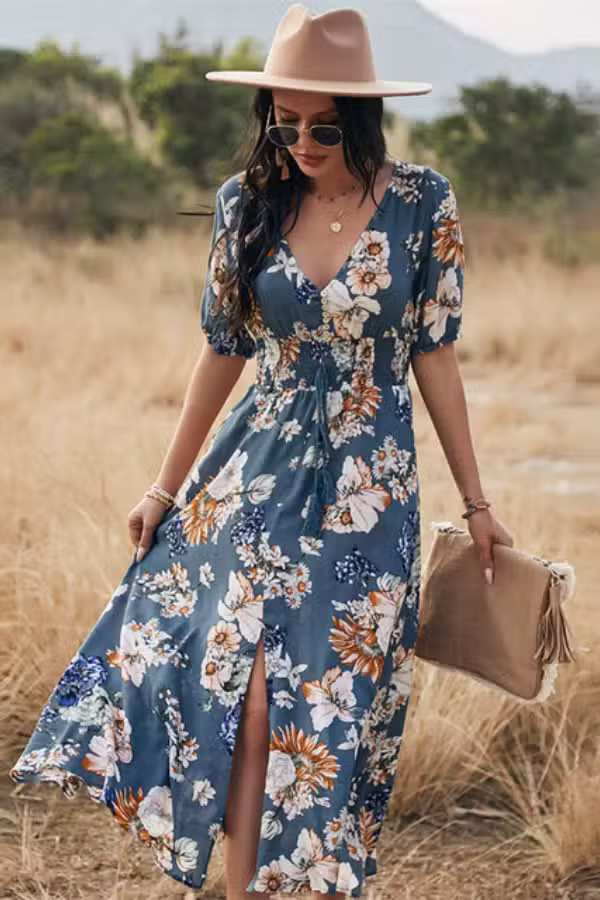 Robe Longue Fleurie Champêtre