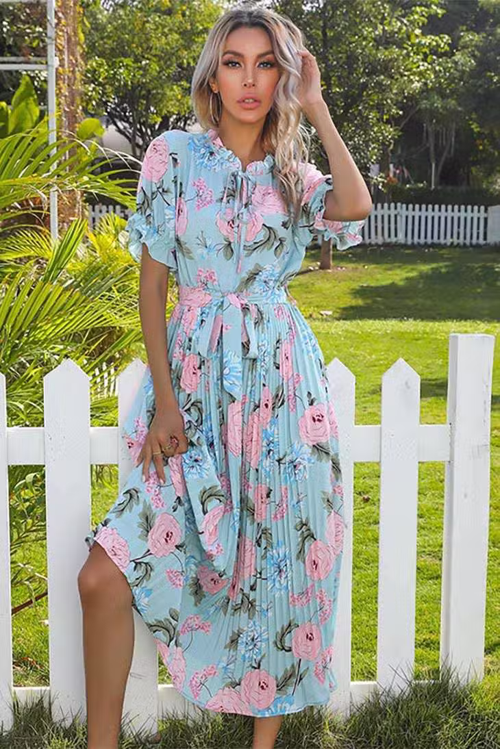 Robe Longue Fluide Imprimée Boho