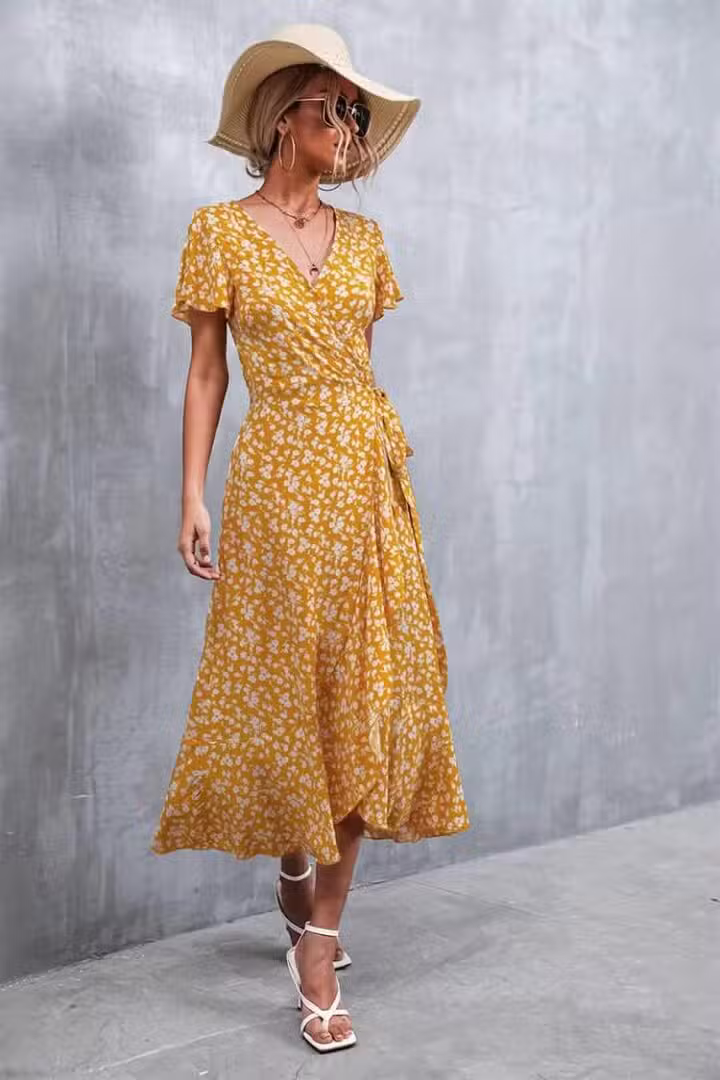 Robe Longue Jaune Champêtre
