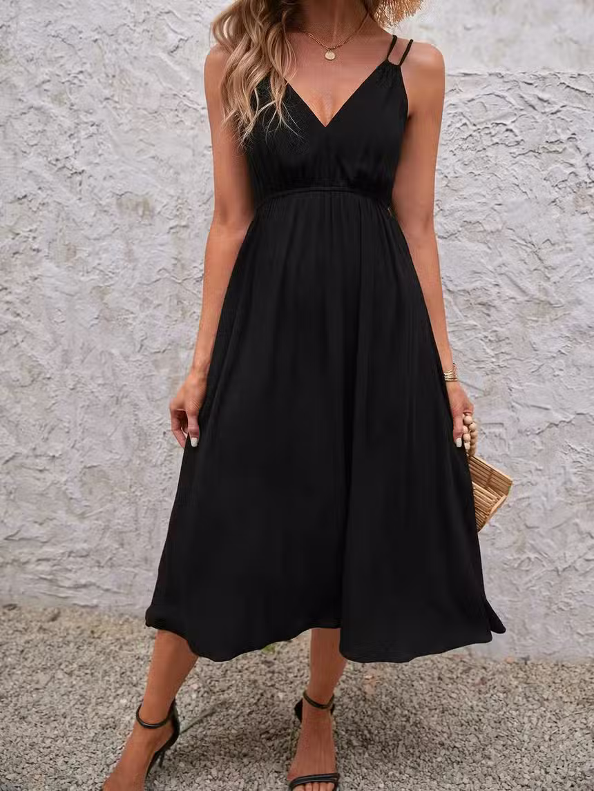 Robe Longue Noire Bohème – Image 2