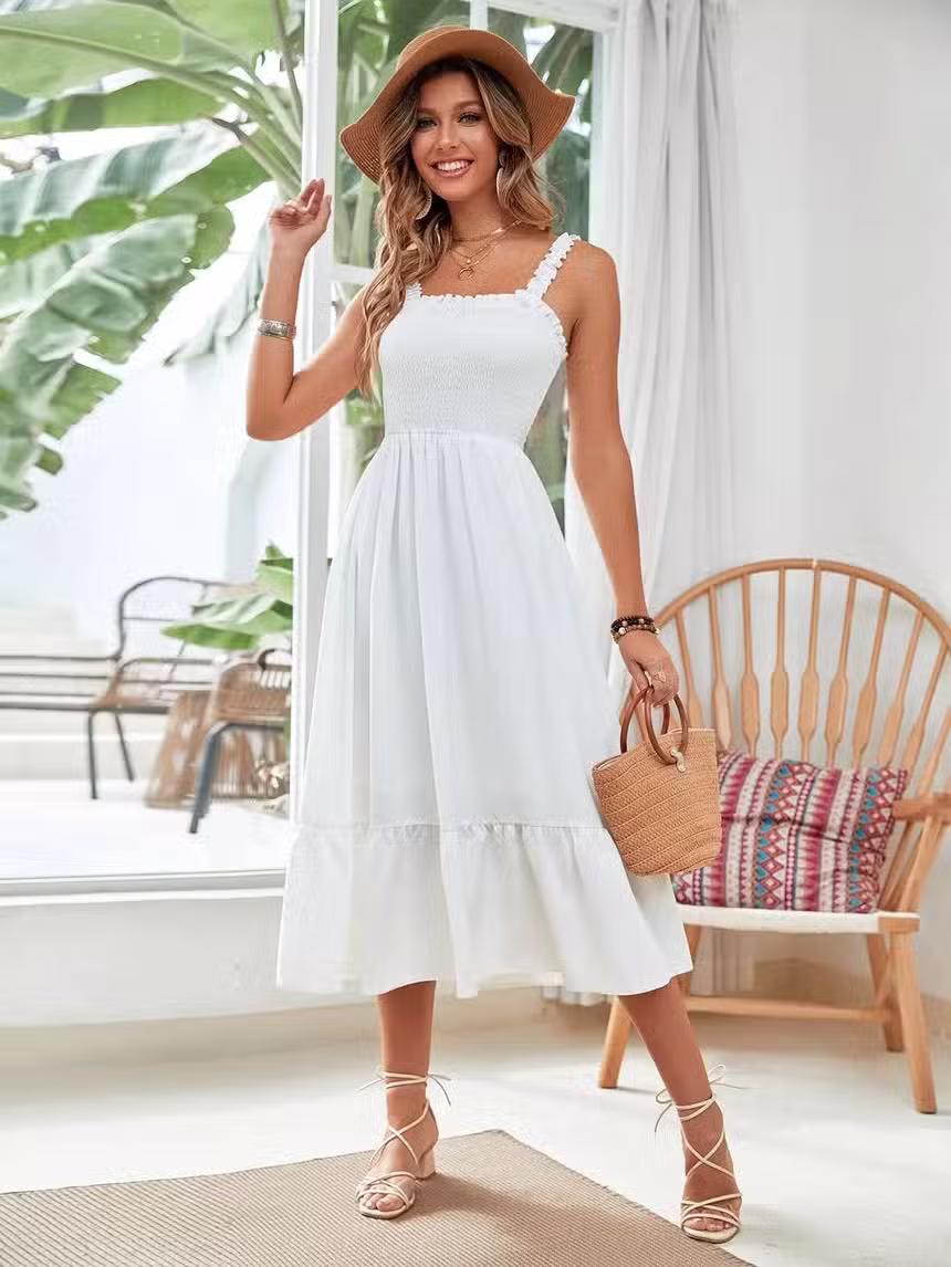 Robe Longue Style Bohème Blanche
