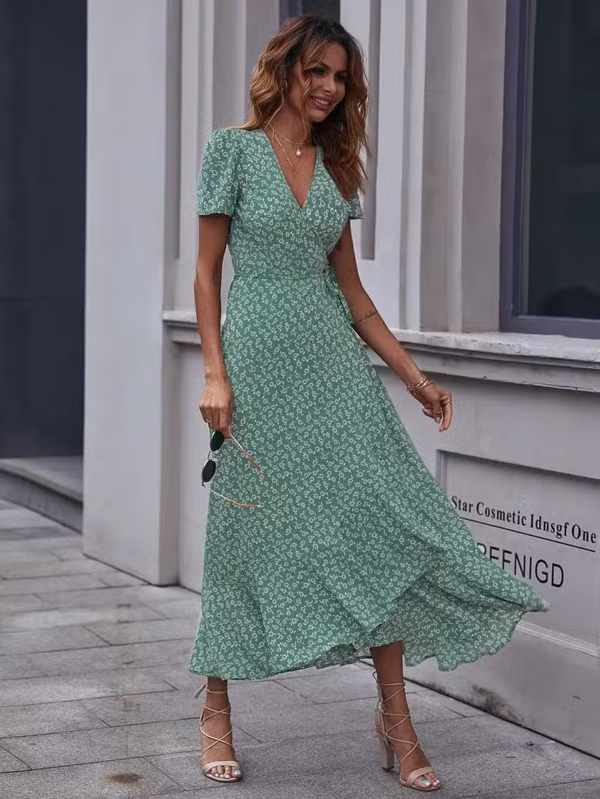 Robe Longue Verte Bohème – Image 6
