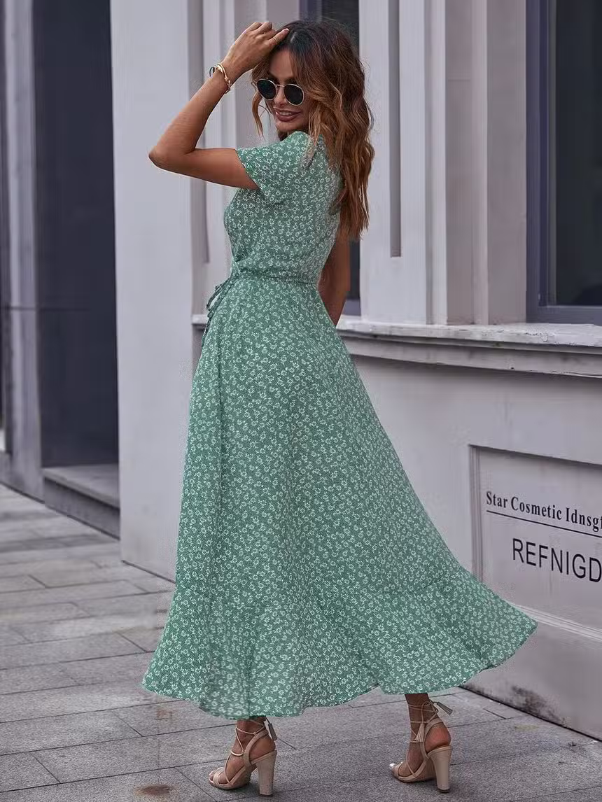 Robe Longue Verte Bohème – Image 4