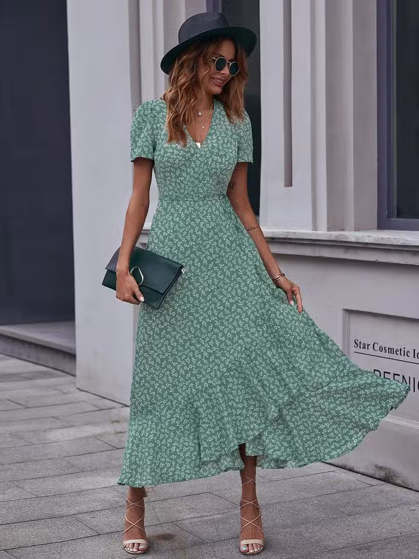 Robe Longue Verte Bohème – Image 5