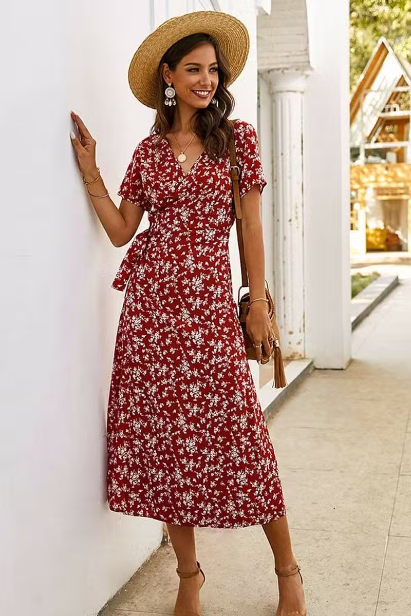 Robe Portefeuille Fleurie