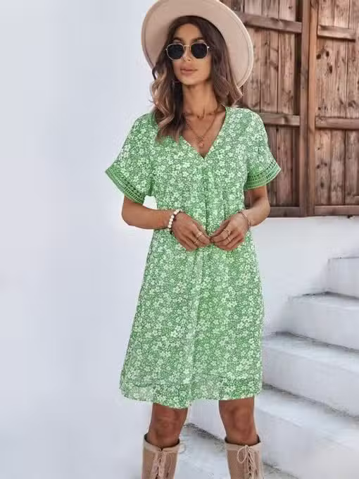 Robe Printanière Champêtre Mi Longue Fluide – Image 4