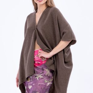 Veste grise large pour femme en laine LADY