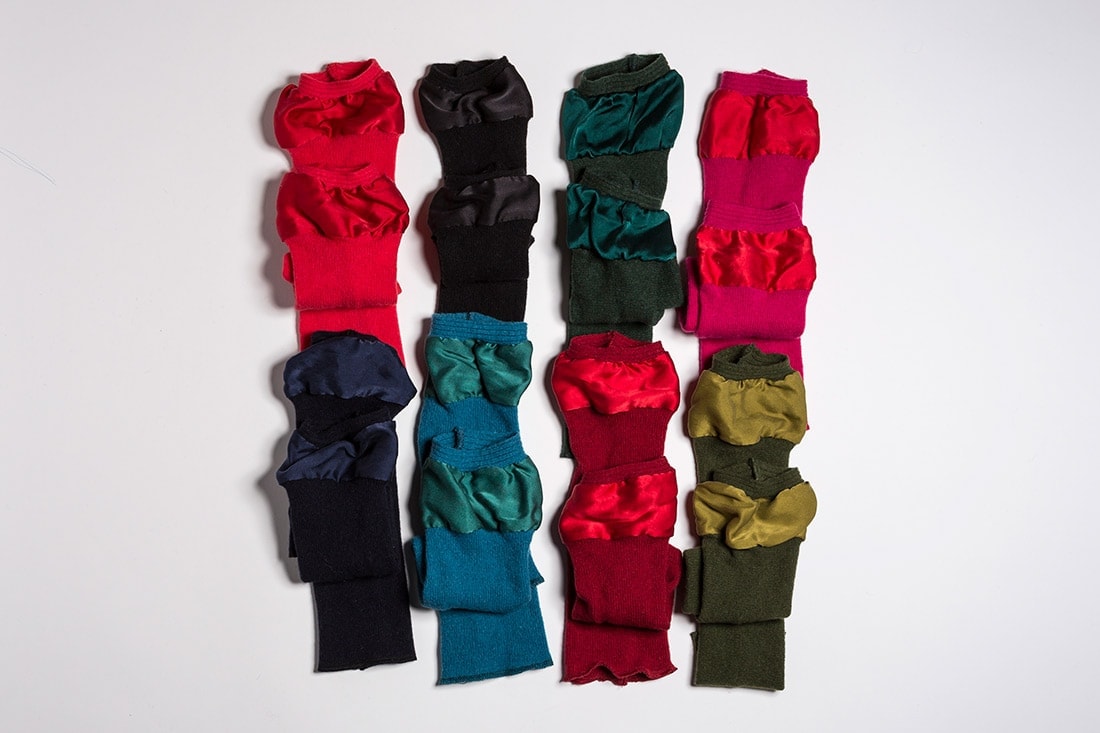 Mitaines vertes en laine et soie pour femme BIJOU – Image 6